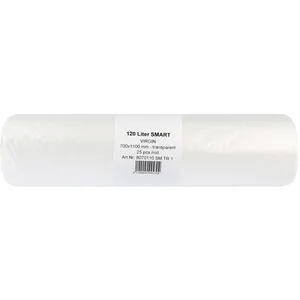 Müllsäcke Polyethylen 120 Liter, 25 my 700 x1100 mm ohne Zugband transparent