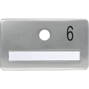 SOLIDO Namensschild ohne Spion, Bohrung ø 14, Alu silber eloxiert, Gravur Nr. 6