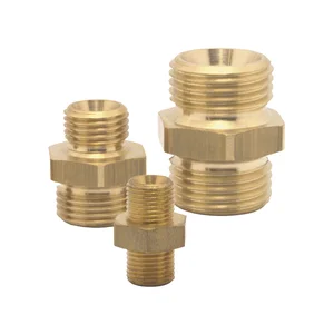 Druckluft Doppelnippel mit AG 3/8" und AG 1/2" aus Messing