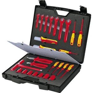 KNIPEX Standard-Werkzeugkoffer isoliert 989912, 26-teilig. Kunststoff schwarz