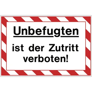 Hinweisschild Zutritt verboten 300 x 200 mm