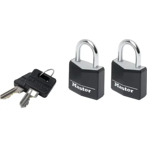 MASTER LOCK Vorhangschloss 9130 EURTBLK Vinyl schwarz, Br. 30 mm, gleichsp. SB-2