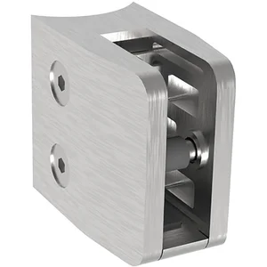 ECONOMY Glasklemmbeschlag Mod.26 Rundrohr 42,4mm,eckig Edelstahl geschliffenV2A