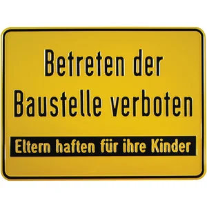 Hinweisschild Betreten der Baustelle verboten 330 x 250 mm