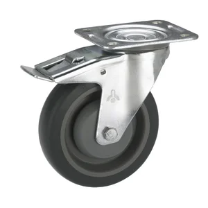 DÖRNER + HELMER Lenkrolle TPE Kunststoff-Felge 100 mm 150 kg Feststeller
