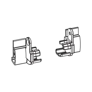 Endstücke TRANSIT 58 - 76 für Mitte rechts Falz 12 mm, Kunststoff schwarz-grau