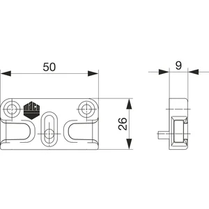 MACO Schließteil iS PVC 12/20-13, DIMEX/SCHÜCO, silber (96688)