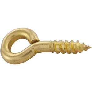 Ringschraube mit Holzgewinde 3,6x20 Stahl vermessingt