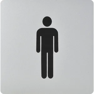 WC Symbol Mann selbstklebend, 100 x 100 mm, Kunststoff alufarbig