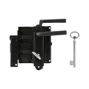 Kastenschloss, links, DM 60, 100 x 116 mm, Stahl schwarz lackiert