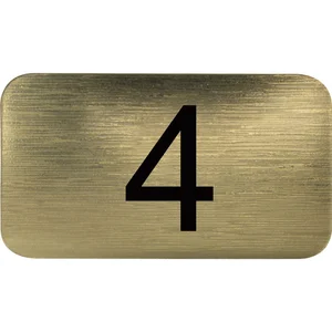 Nummernschild selbstklebend, 35 x 20 mm, Type 4, Kunststoff gold metallic