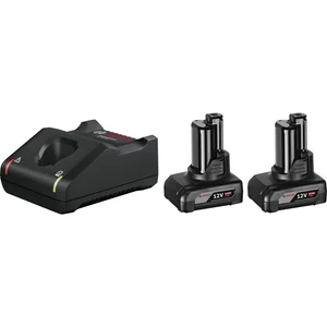 BOSCH Akku-Starterkit 12 Volt / 2 Stück 6,0 Ah Akkus und Ladegerät GAL12V-40