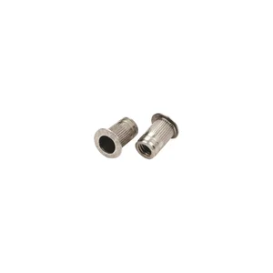 Blindnietmutter Flachkopf gerändelt Rundschaft offen M 6x14.5 Aluminium
