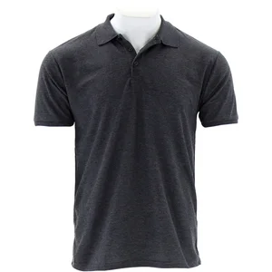 FRUIT OF THE LOOM Polo-Shirt Piqué Type F502 dkl. grau meliert S