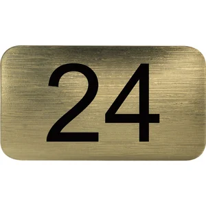 Nummernschild selbstklebend, 35 x 20 mm, Type 24, Kunststoff gold metallic