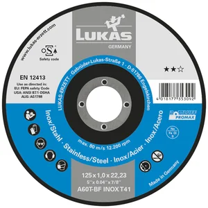 LUKAS Trennscheibe Promax** gerade Form 115 x 1,6 mm Inox/Stahl