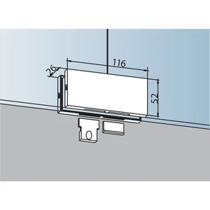 DORMA-Glas Oberlichtverbindung PT 70 m. 2 Anschlageinsätze, silber eloxiert