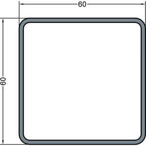 GUTMANN Dachrinnenfallrohr zu P2030, 60 x 60 x 2 mm, L=6000 mm, Aluminium blank