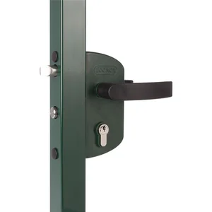 Gittertorschloss LARZ4040 P1L, für 40 mm Vierkantrohr, Aluminium RAL7040