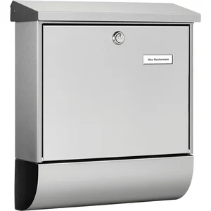 BURG Briefkasten AMRUM-SET - mit Zeitungsbox, Edelstahl rostfrei