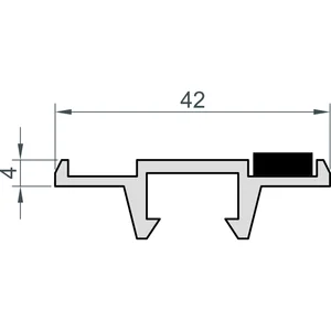 MACO HS Lauf-/Führungsschiene System C, oben/unten, silber, L=3500 mm (N20114)