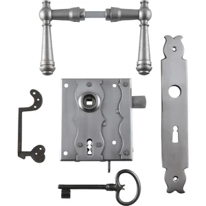 Rustikales Schlossset Wartberg BB, links einwärts, DM 60, Stahl blank