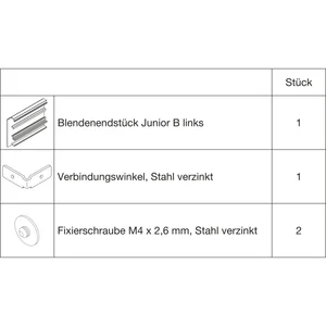 HAWA-Junior 100/B Abdeckkappen-Set Clipblende 60 mm links silber (30147)