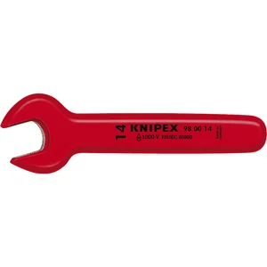KNIPEX Einmaulschlüssel isoliert, SW 11 mm, Maulstellung 15°, L=120 mm