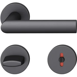 FSB Drückergarnitur 12 1108 ASL auf Rosette WC DIN, Aluminium schwarz matt