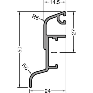 GUTMANN Regenschutzschiene Spree 24 OF L=6000 mm Alu mittelbronze elox. (G214)