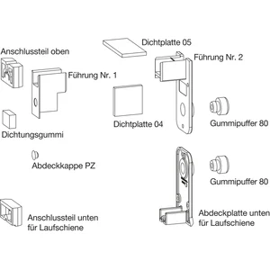 GU HS Zubehör-Beutel Führungsschiene P1786 Laufschiene Höhe 15 mm schwarz
