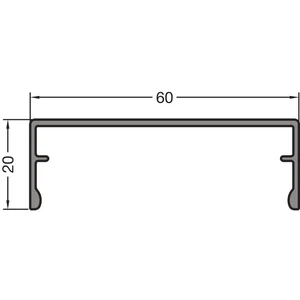 GUTMANN Abdeckprofil-Pfosten P2020/60, L=6000 mm, Aluminium blank