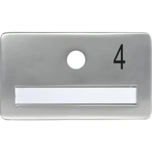 SOLIDO Namensschild ohne Spion, Bohrung ø 14, Alu silber eloxiert, Gravur Nr. 4