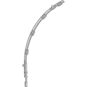 ROTO NT/NX Mittelverschluss Rundbogen L=750 mm 1V/1E-Zapfen silber