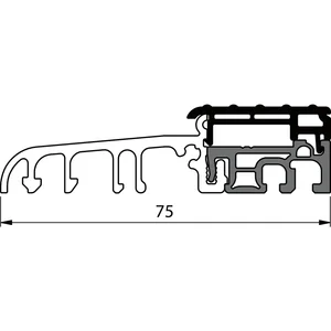 Balkontürschwelle EIFEL TB-75, 6000 mm, silber eloxiert/grau
