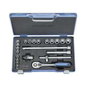 GEDORE Steckschlüssel-Satz D30HMU-3 3/8"vierkant mit Umschaltknarre 22-teilig