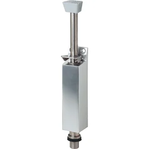 Türfeststeller 1042 mit Bodenbüchse Hub 120 mm,Aluminium silber lack./Edelstahl