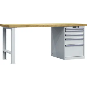 LISTA Werkbank 27x36E Multiplex 2000x750x840mm KEY Lock RAL7035 5 Laden 75kg
