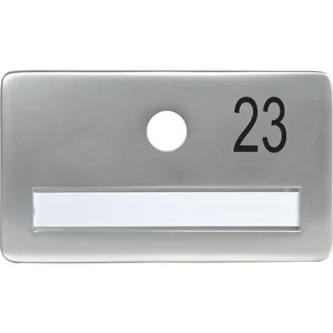 SOLIDO Namensschild ohne Spion, Bohrung ø 14, Alu silber eloxiert, Gravur Nr. 23