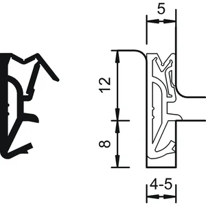 Haustürdichtung DS 112a, Silikon graphitgrau