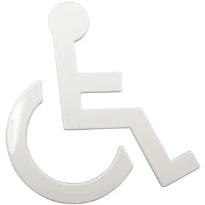 Symbol Rollstuhl selbstklebend, 135 x 150 mm, Nylon reinweiß