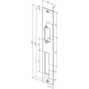 Flachschließblech 94A geschlossen, 94A35-01, 250 x 34 x 3 mm, Edelstahl