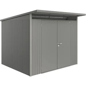 BIOHORT Gerätehaus AvantGarde A6 quarzgrau-metallic Doppeltür