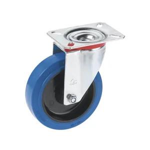 DÖRNER + HELMER Lenkrolle Elastik blau Platte 100 mm 150 kg