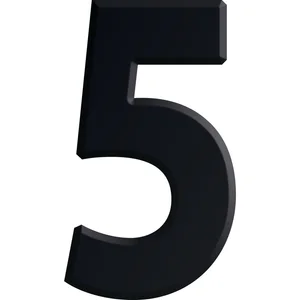 Ziffer selbstklebend, Type 5, Höhe 30 mm, Aluminium schwarz eloxiert