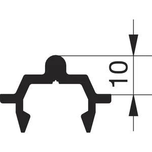 GU HS Laufschiene 10 P1659 für Bodenschwelle L=4500 mm silber eloxiert