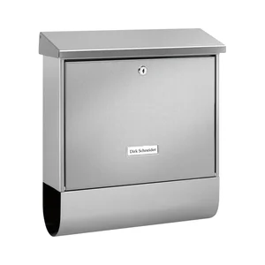 BURG Briefkasten NORDLAND-SET - mit Zeitungsbox, Edelstahl rostfrei