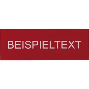 Beschriftungsschild mit Gravur, Kunststoff rot/Schrift weiß