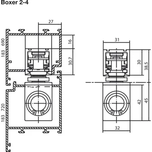 Gleitschiene BOXER ISM, silber