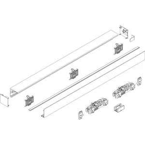 DORMA-GLAS Muto 80 Beschlagset Glas Wandmontage L=2880 mm silber